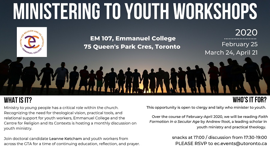 MAR 24 Ministering to Youth Workshops - CANCELLED